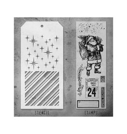 STAMPERS ANONYMOUS STAMPERS ANONYMOUS TIM HOLTZ SET #31 MIXED MEDIA CLEAR STAMP SET & STENCIL