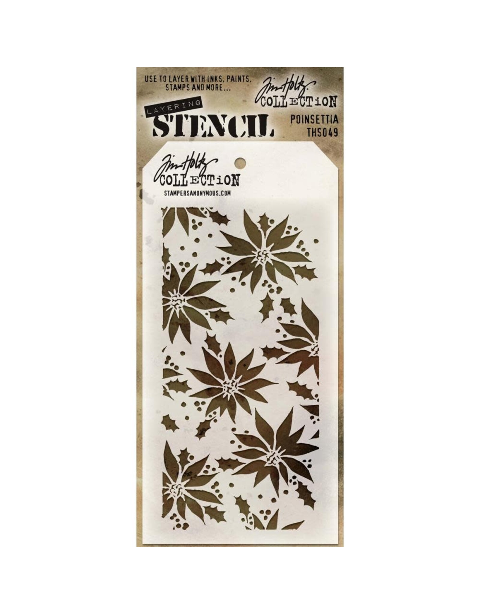 STAMPERS ANONYMOUS STAMPERS ANONYMOUS TIM HOLTZ POINSETTIA LAYERING STENCIL