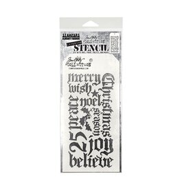 STAMPERS ANONYMOUS STAMPERS ANONYMOUS TIM HOLTZ HOLIDAY SCRIPT LAYERING STENCIL