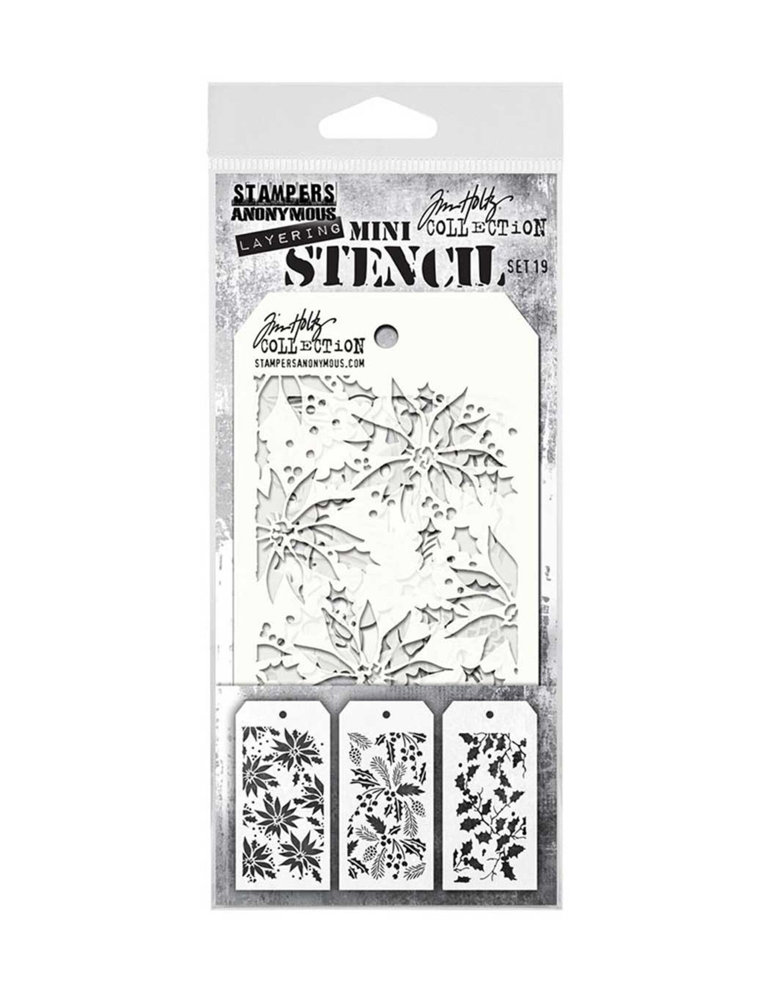 STAMPERS ANONYMOUS STAMPERS ANONYMOUS TIM HOLTZ SET #19 MINI LAYERING STENCIL 3PK