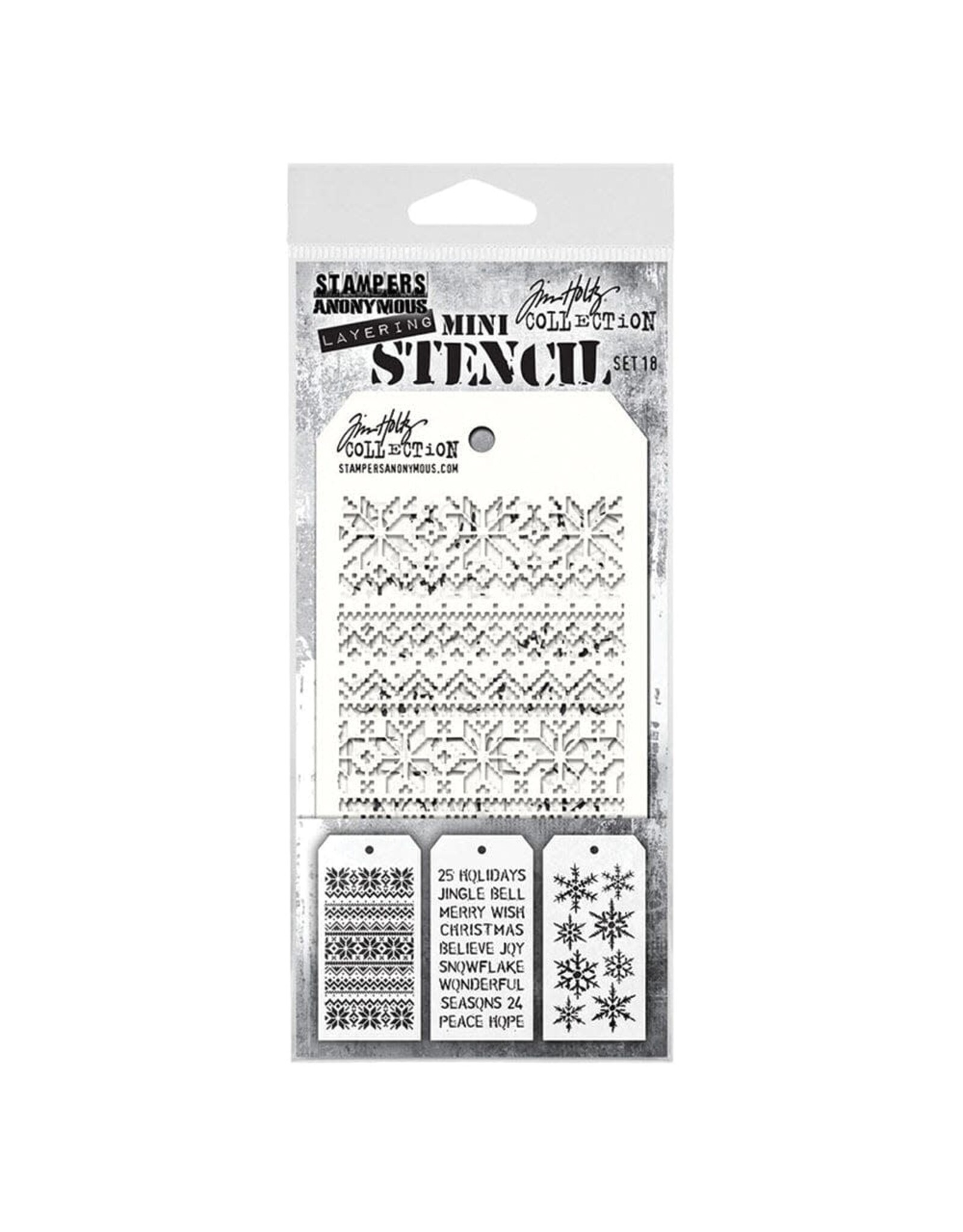 STAMPERS ANONYMOUS STAMPERS ANONYMOUS TIM HOLTZ SET #18 MINI LAYERING STENCIL 3PK