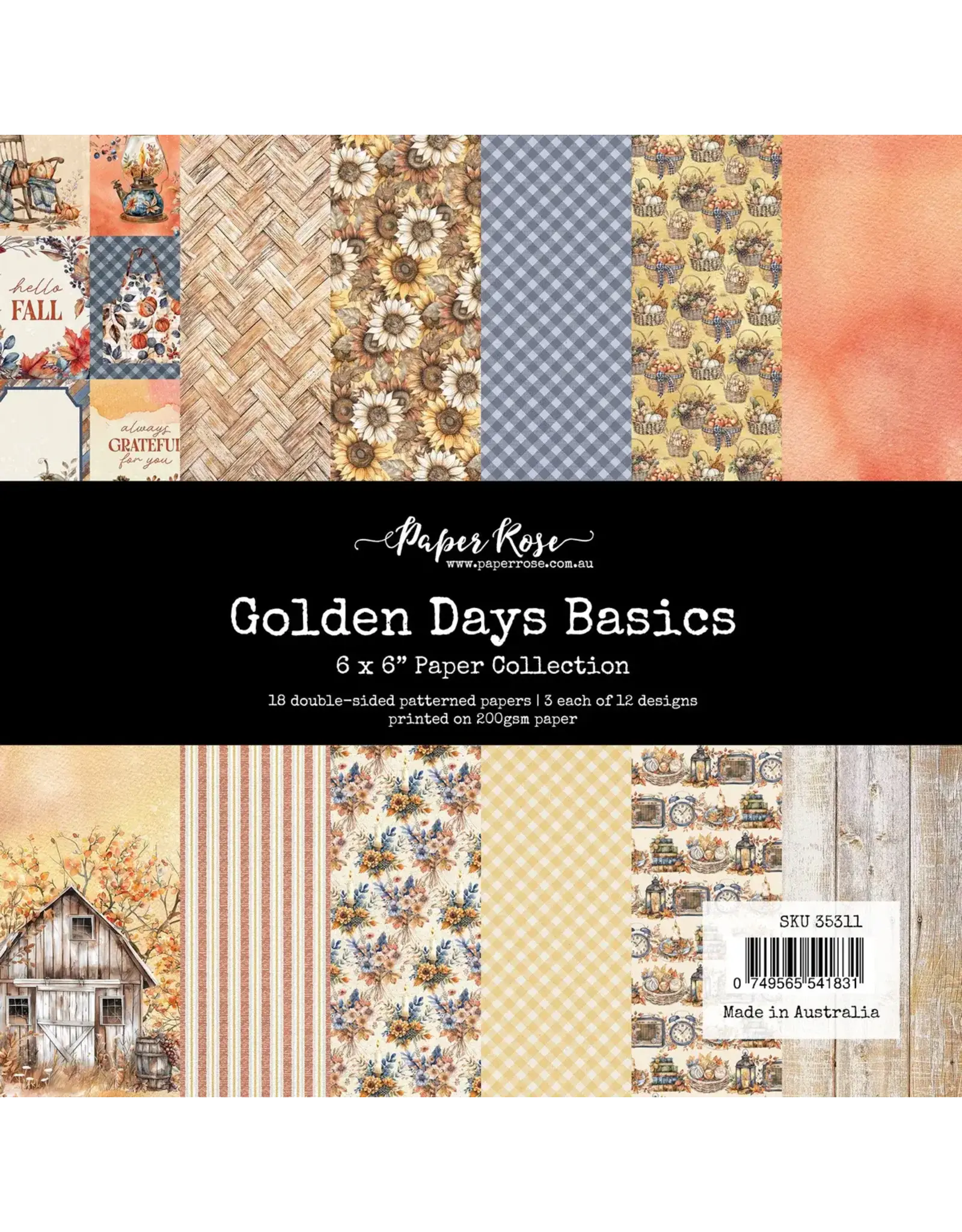 PAPER ROSE PAPER ROSE GOLDEN DAYS 6x6 BASICS PAPER COLLECTION