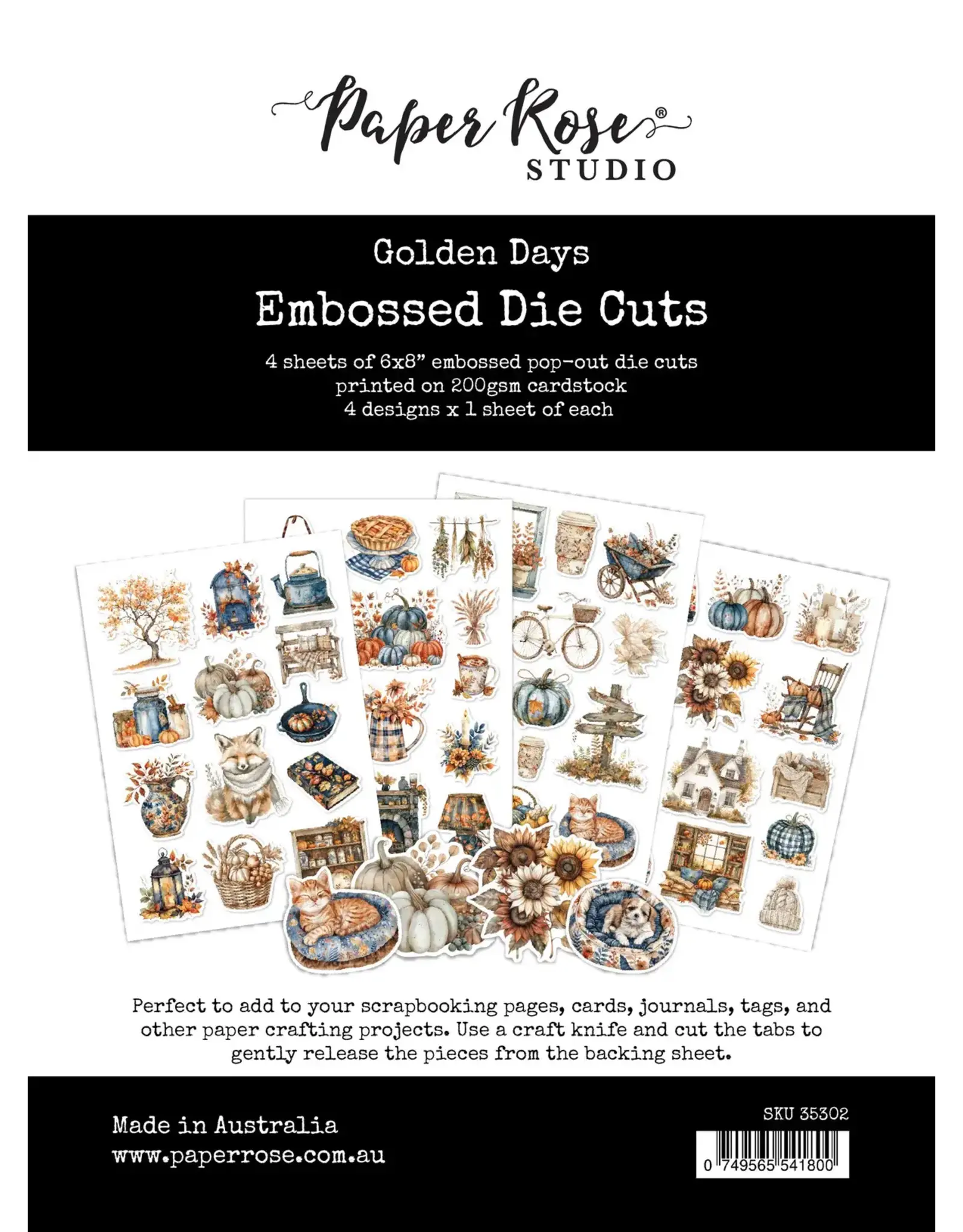 PAPER ROSE PAPER ROSE GOLDEN DAYS EMBOSSED DIE CUTS