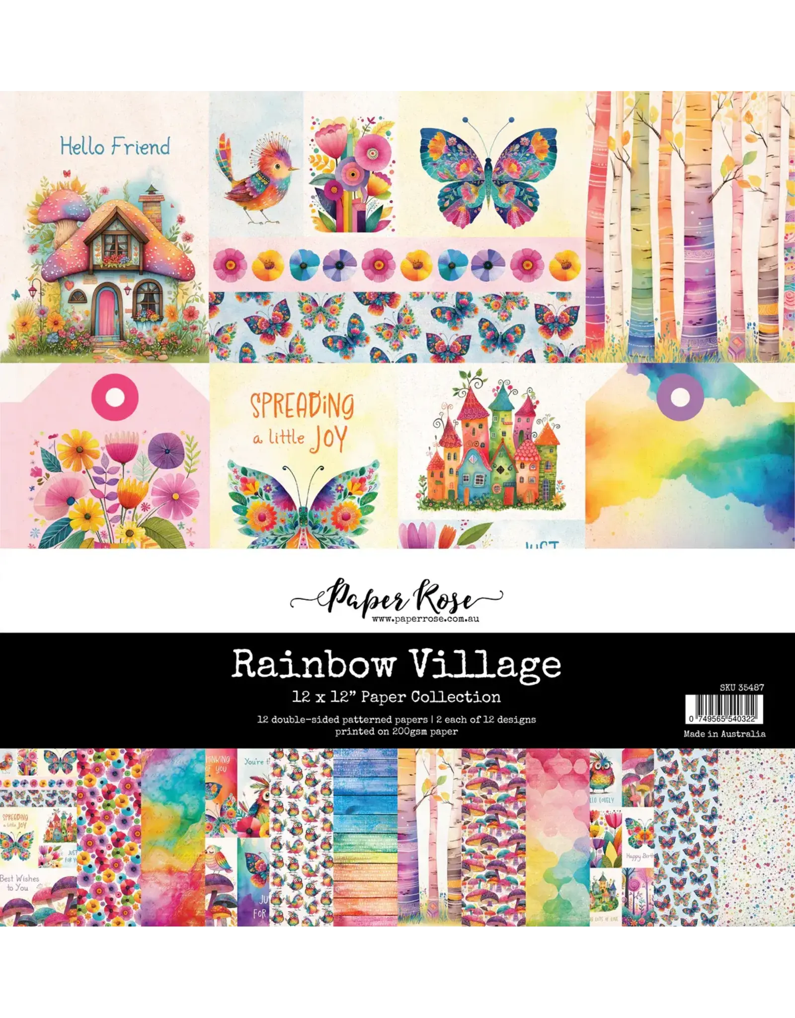 PAPER ROSE PAPER ROSE RAINBOW VILLAGE 12x12 PAPER COLLECTION