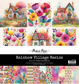 PAPER ROSE PAPER ROSE RAINBOW VILLAGE 12x12 BASICS PAPER COLLECTION