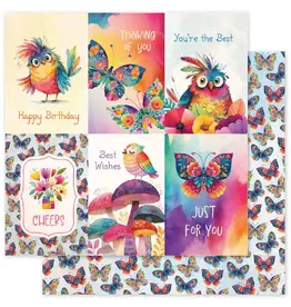 PAPER ROSE PAPER ROSE RAINBOW VILLAGE - F 12x12 CARDSTOCK