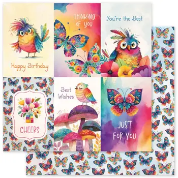 PAPER ROSE PAPER ROSE RAINBOW VILLAGE - F 12x12 CARDSTOCK