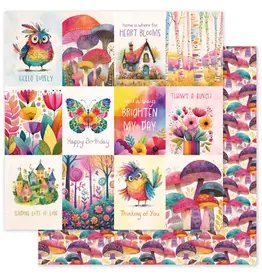 PAPER ROSE PAPER ROSE RAINBOW VILLAGE - D 12x12 CARDSTOCK