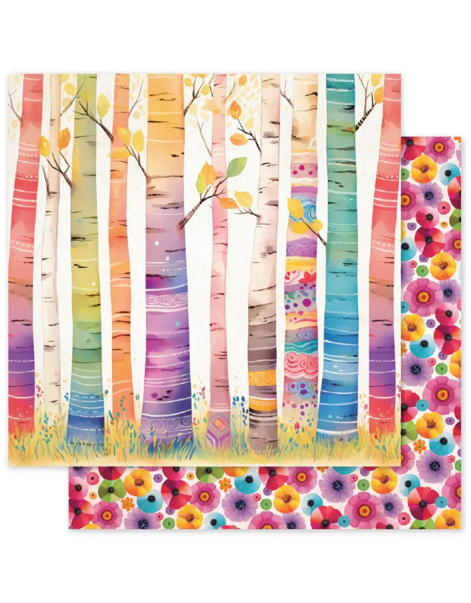 PAPER ROSE PAPER ROSE RAINBOW VILLAGE - B 12x12 CARDSTOCK