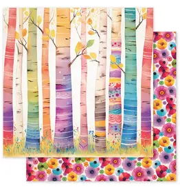 PAPER ROSE PAPER ROSE RAINBOW VILLAGE - B 12x12 CARDSTOCK
