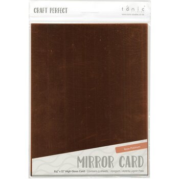 TONIC TONIC STUDIOS MIRROR CARD ROSE PLATINUM  8.5X11 5 PK