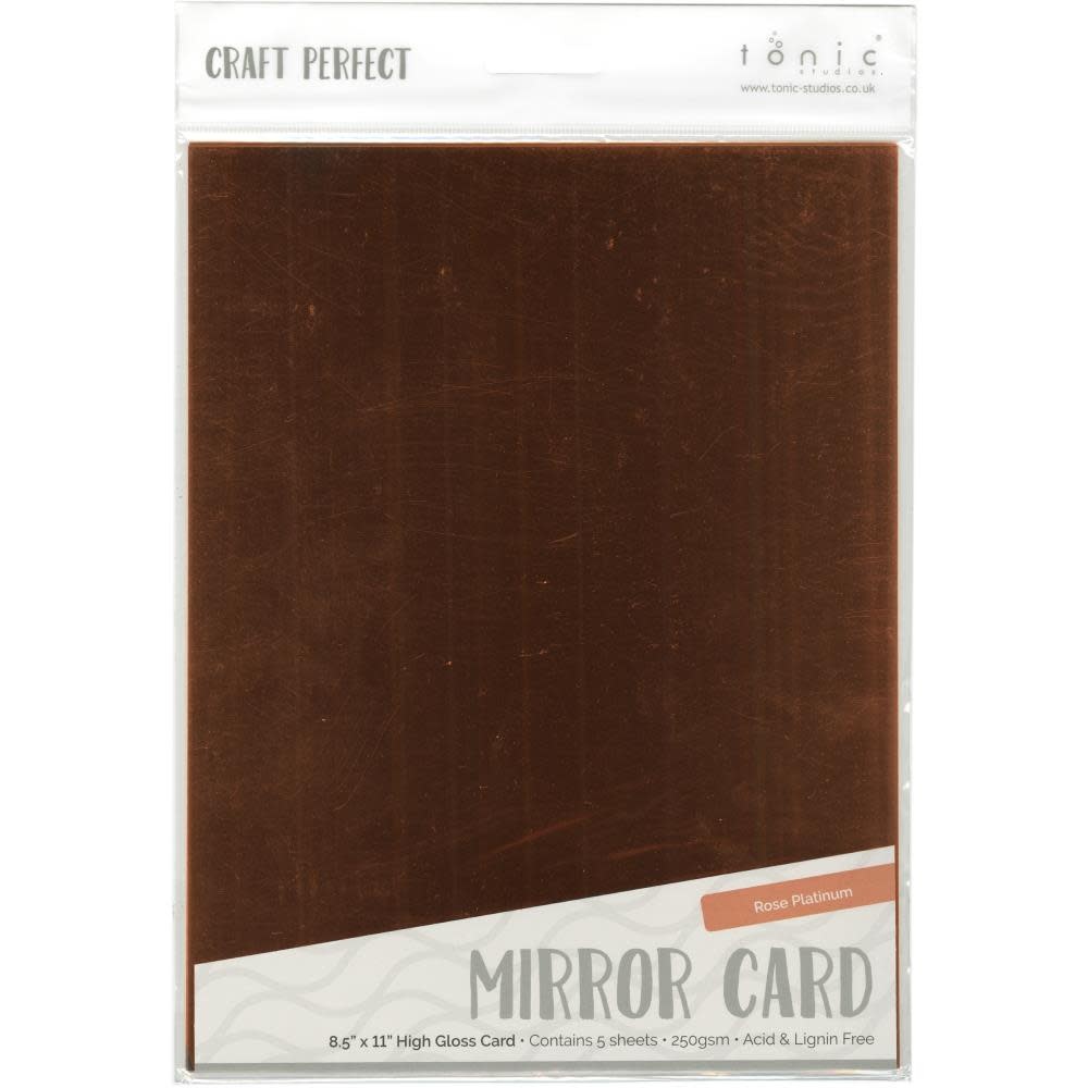 TONIC TONIC STUDIOS MIRROR CARD ROSE PLATINUM  8.5X11 5 PK