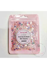 DRESS MY CRAFT DRESS MY CRAFT PINK STAR & HEART MIX SEQUINS