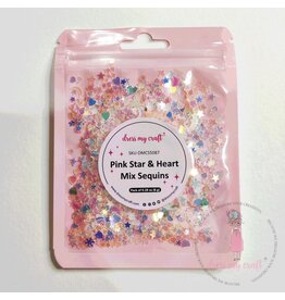 DRESS MY CRAFT DRESS MY CRAFT PINK STAR & HEART MIX SEQUINS