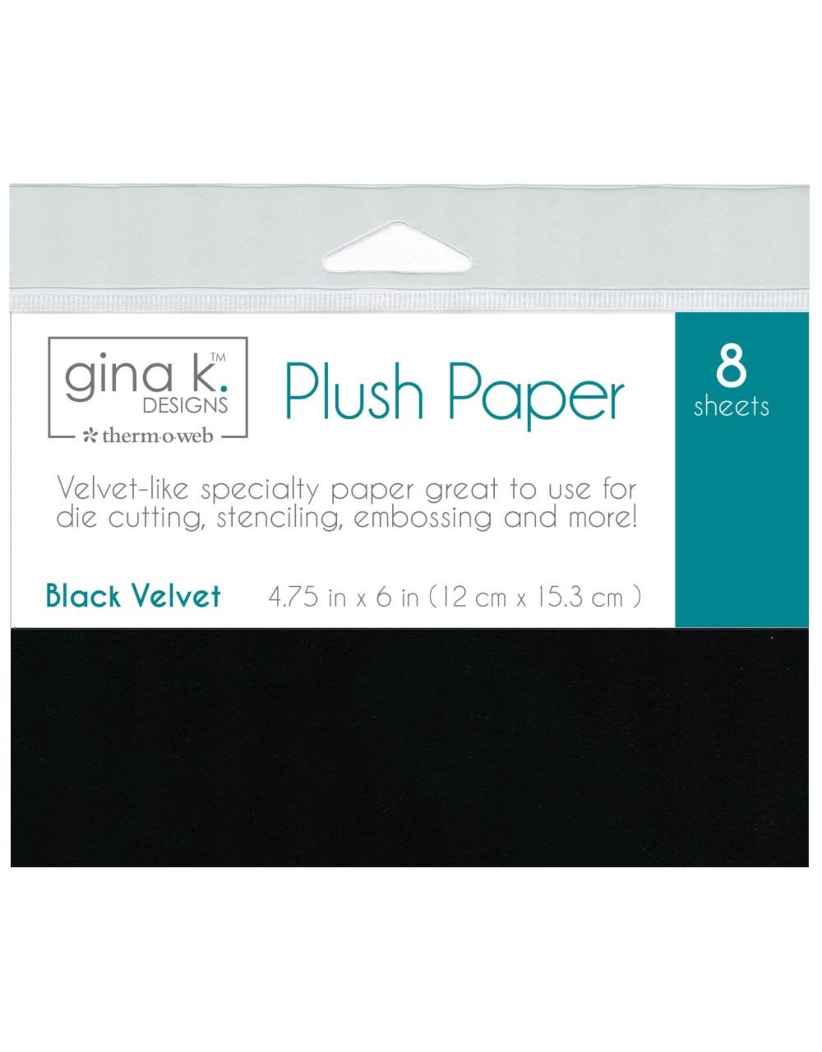 GINA K DESIGNS GINA K. DESIGNS BLACK VELVET PLUSH PAPERS 8/PK