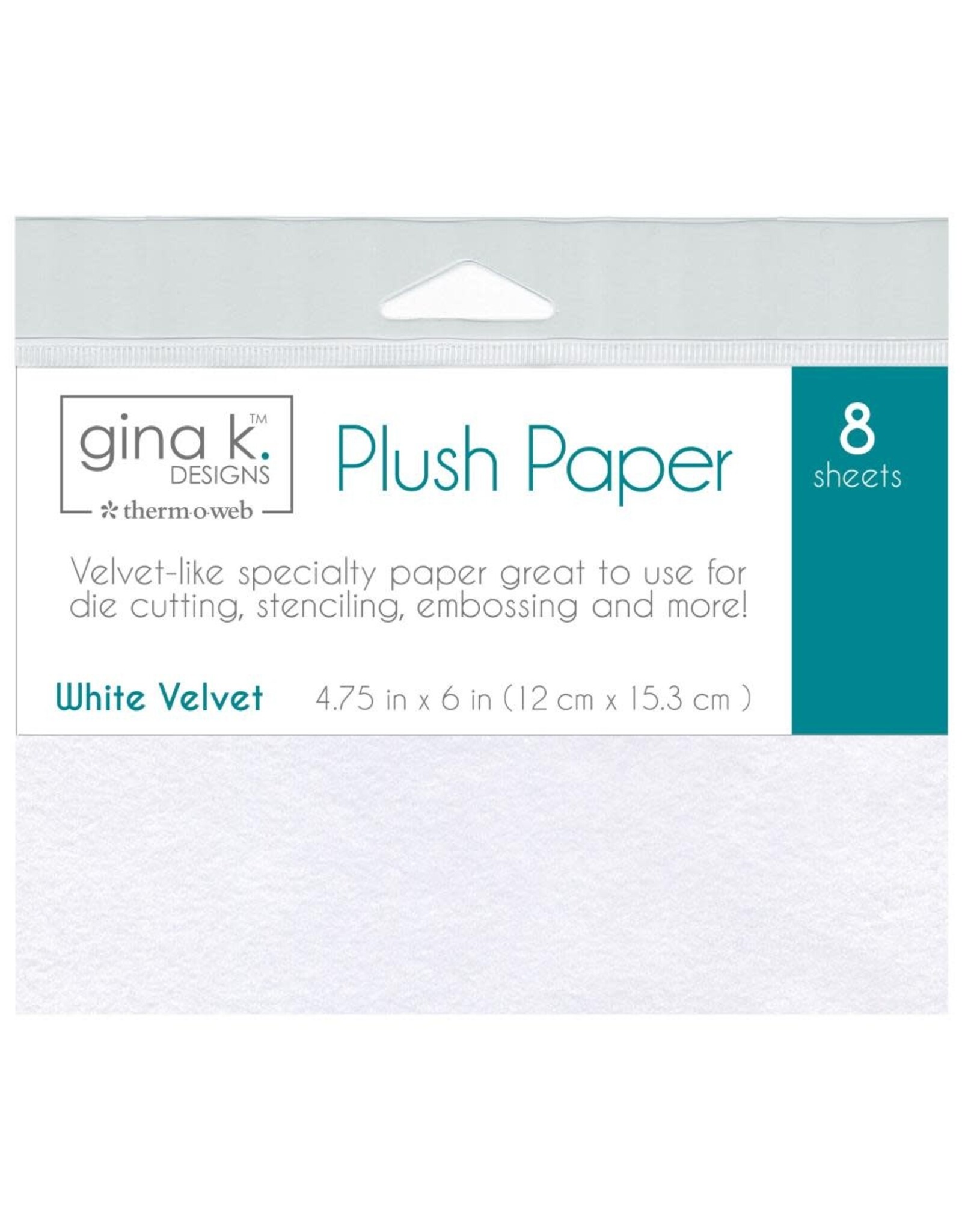 GINA K DESIGNS GINA K. DESIGNS WHITE VELVET PLUSH PAPERS 8/PK