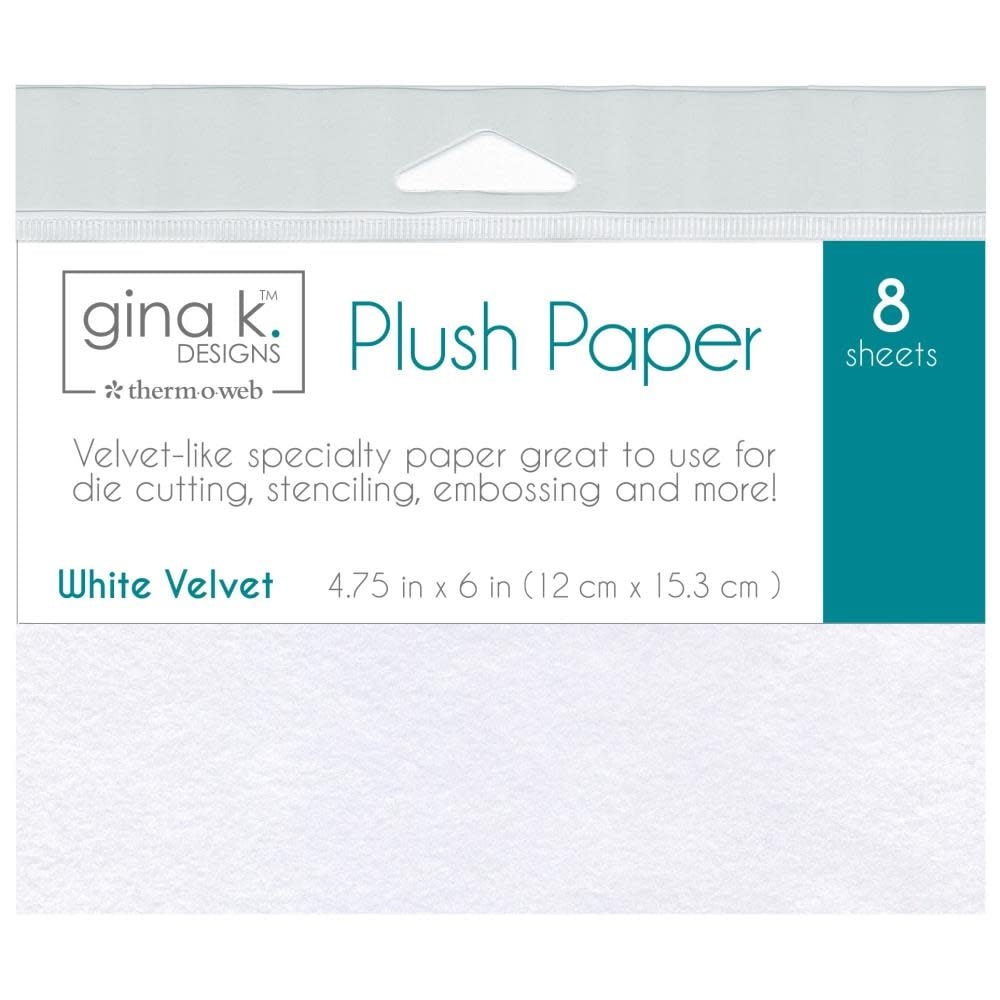 GINA K DESIGNS GINA K. DESIGNS WHITE VELVET PLUSH PAPERS 8/PK