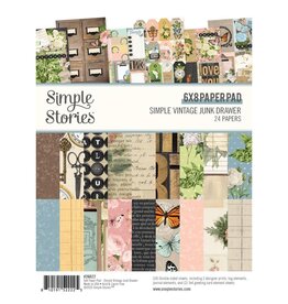 SIMPLE STORIES SIMPLE STORIES SIMPLE VINTAGE JUNK DRAWER 6x8 PAPER PAD 24 SHEETS