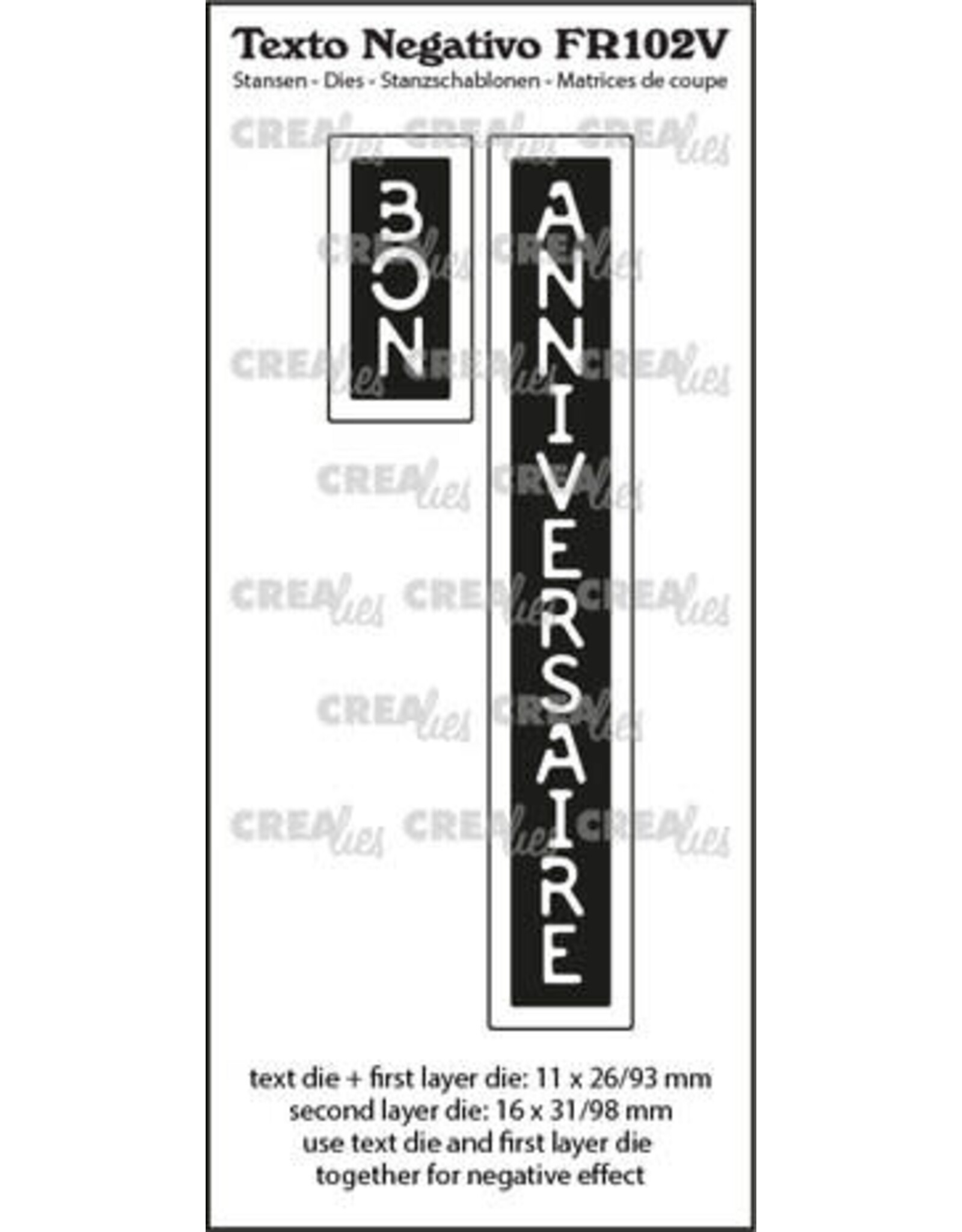 CREALIES CRAFTLINES CREALIES NEGATIVE TEXT BON ANNIVERSAIRE DIE