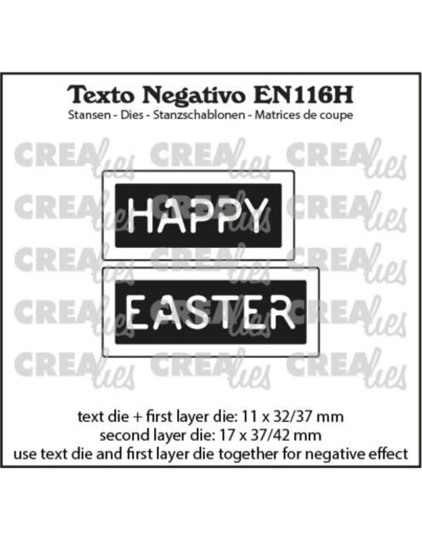 CRAFTLINES CRAFTLINES CREALIES NEGATIVE TEXT HAPPY EASTER 2 DIE