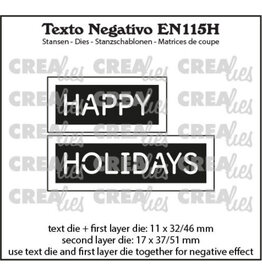 CRAFTLINES CRAFTLINES CREALIES NEGATIVE TEXT HAPPY HOLIDAYS DIE