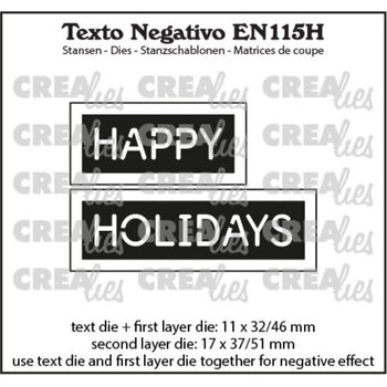 CREALIES CRAFTLINES CREALIES NEGATIVE TEXT HAPPY HOLIDAYS DIE