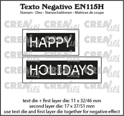 CREALIES CRAFTLINES CREALIES NEGATIVE TEXT HAPPY HOLIDAYS DIE