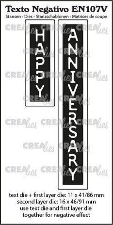 CREALIES CRAFTLINES CREALIES NEGATIVE TEXT HAPPY ANNIVERSARY DIE