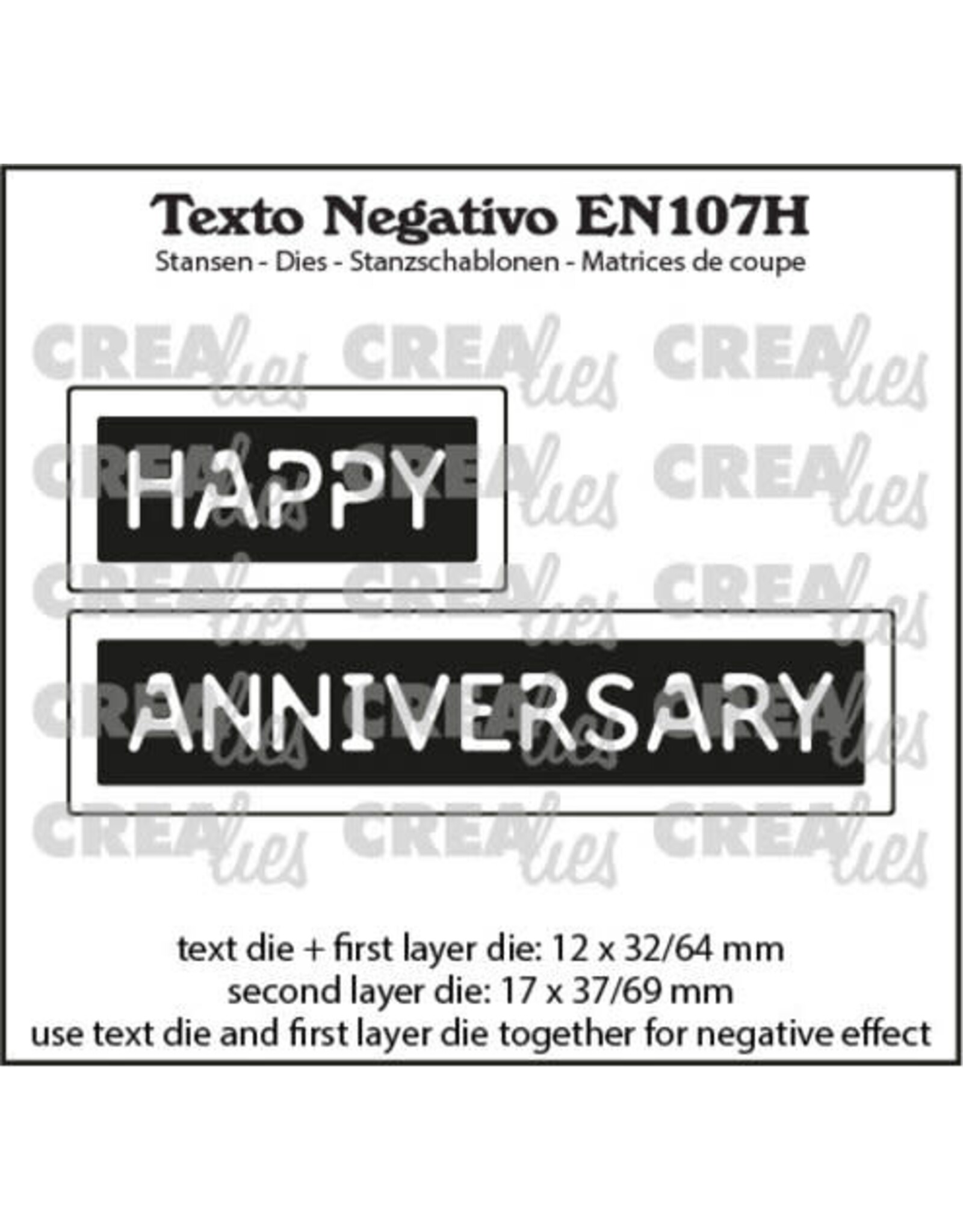 CREALIES CRAFTLINES CREALIES NEGATIVE TEXT HAPPY ANNIVERSARY 2 DIE