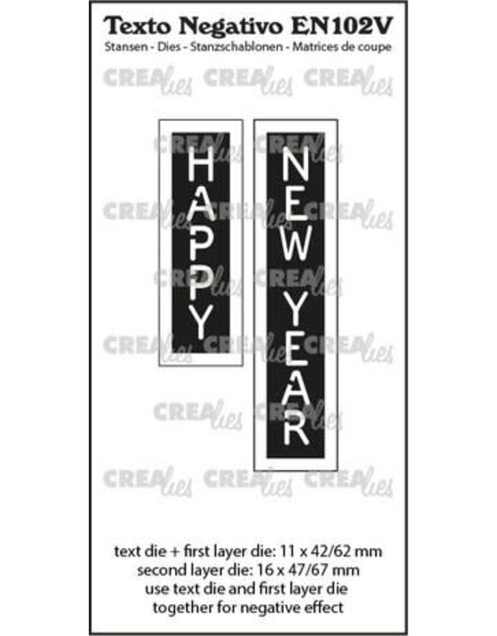 CREALIES CRAFTLINES CREALIES NEGATIVE TEXT HAPPY NEW YEAR DIE