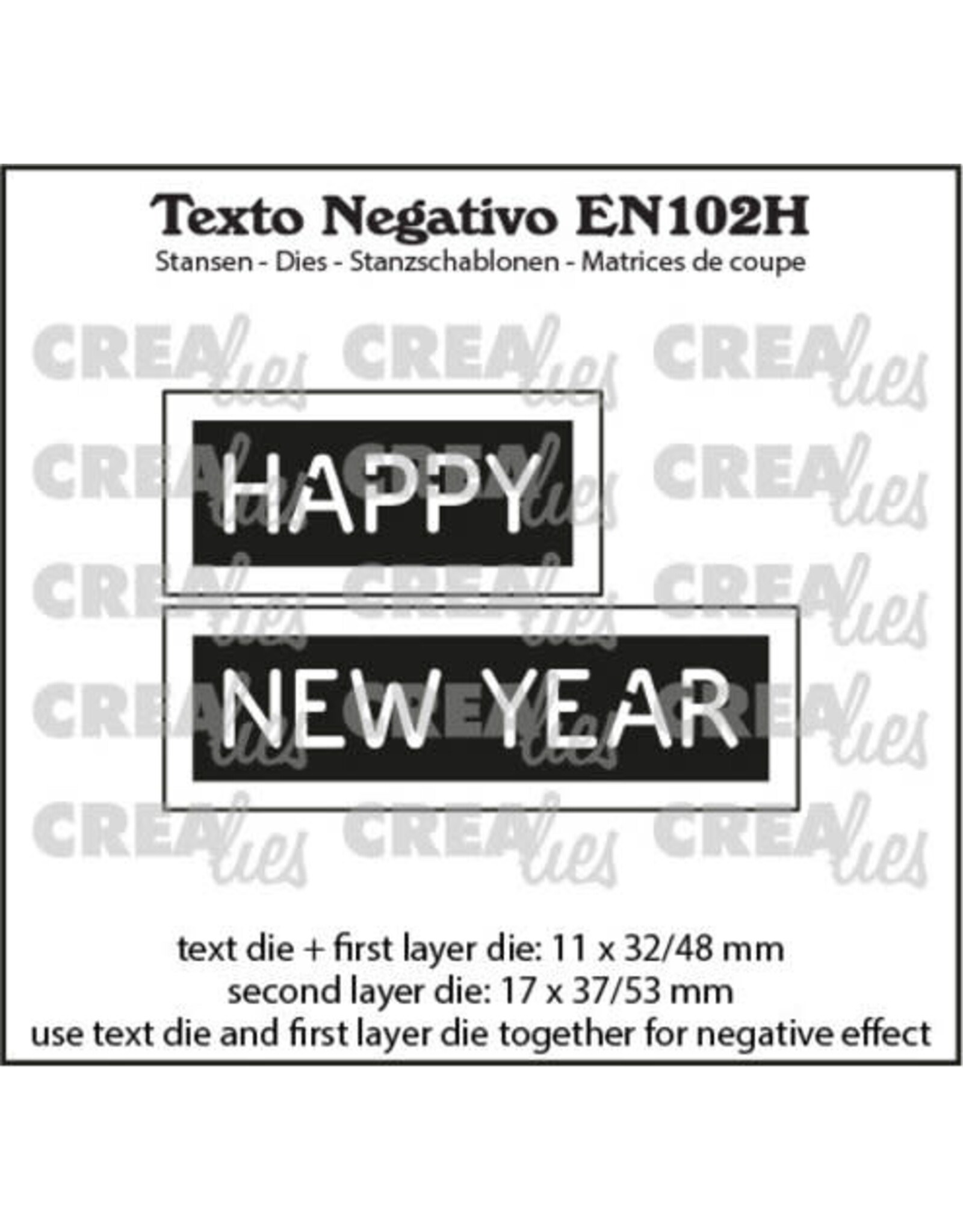 CREALIES CRAFTLINES CREALIES NEGATIVE TEXT HAPPY NEW YEAR 2 DIE