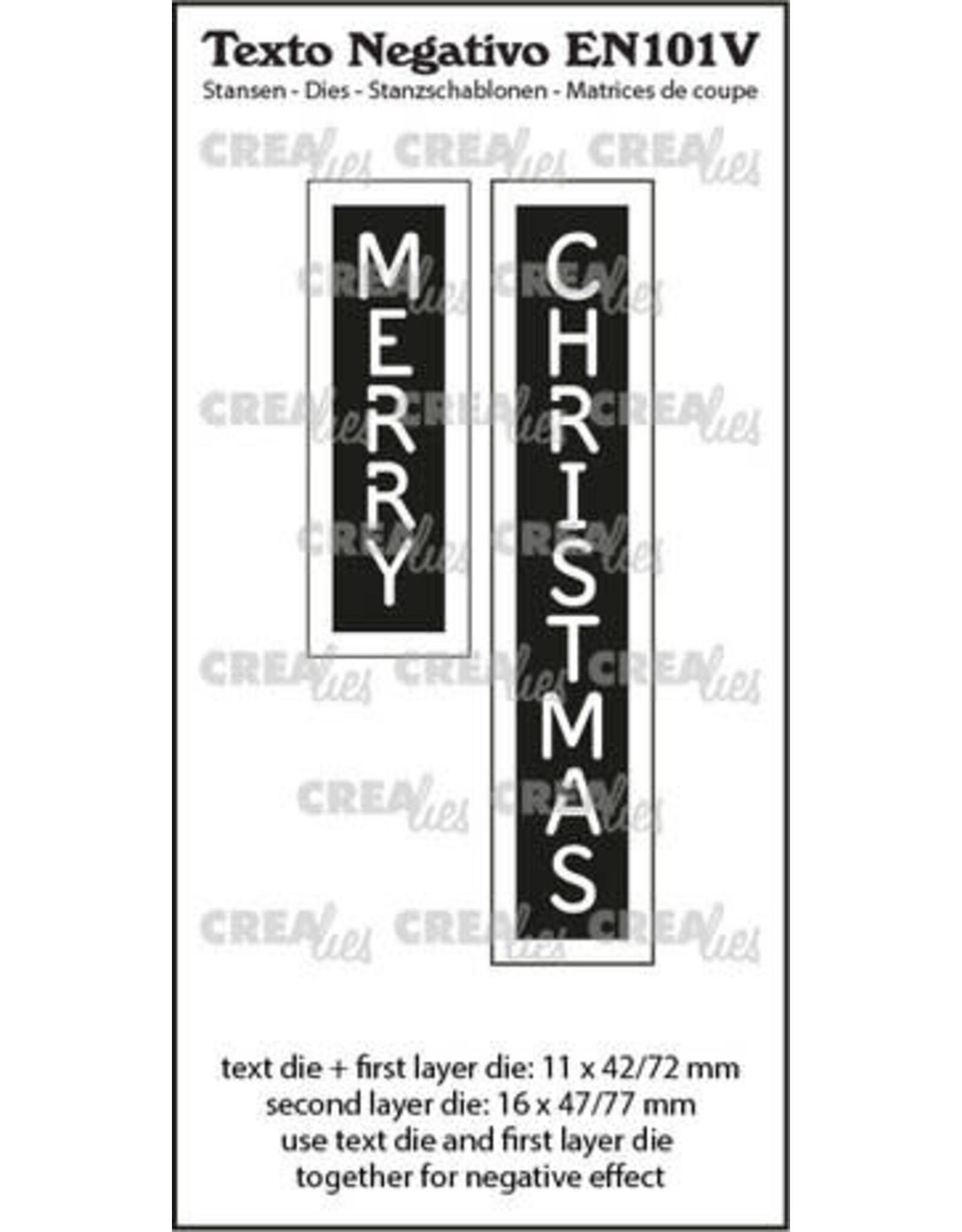 CRAFTLINES CRAFTLINES CREALIES NEGATIVE TEXT MERRY CHRISTMAS DIE