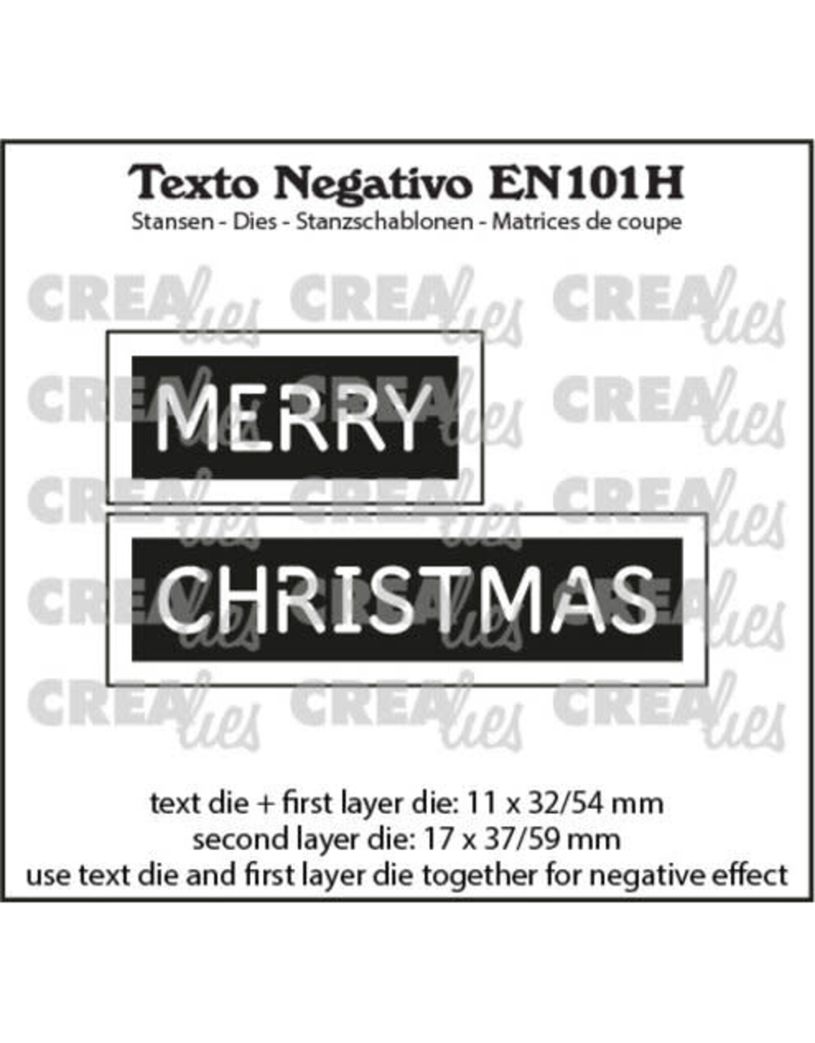 CRAFTLINES CRAFTLINES CREALIES NEGATIVE TEXT MERRY CHRISTMAS 2 DIE