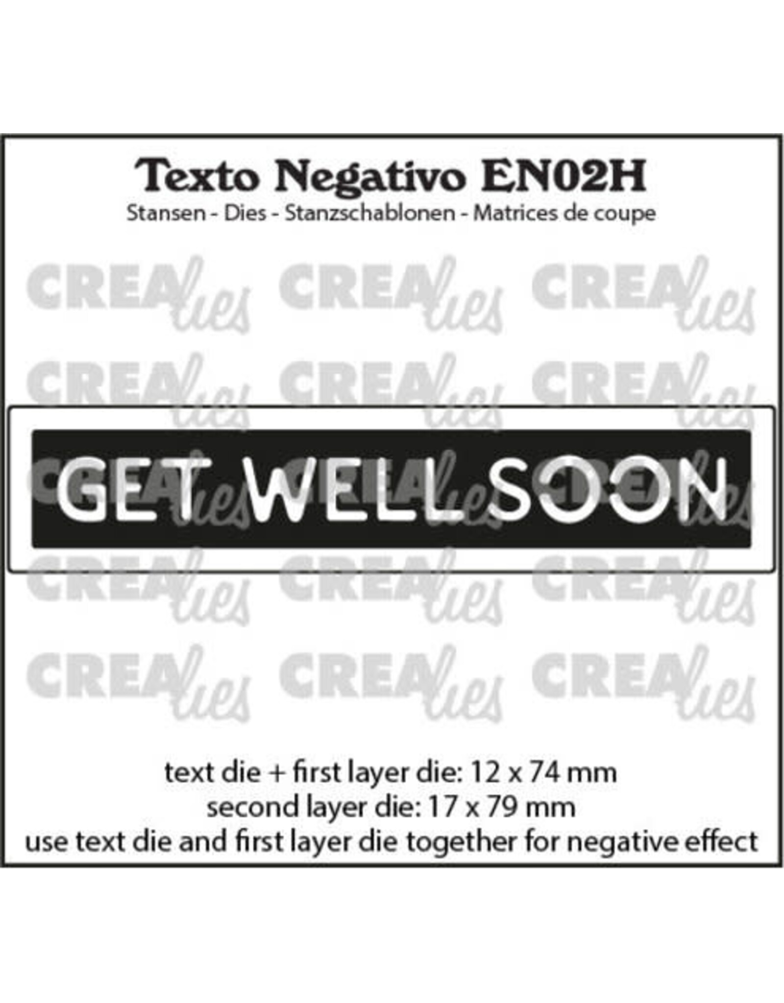 CRAFTLINES CRAFTLINES CREALIES NEGATIVE TEXT GET WELL SOON 2 DIE