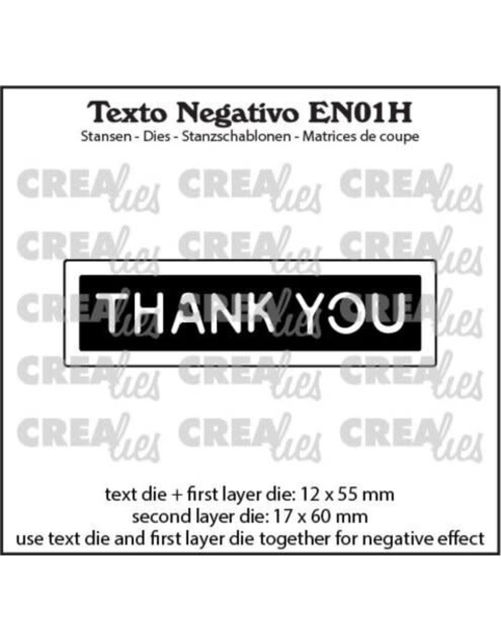 CRAFTLINES CRAFTLINES CREALIES NEGATIVE TEXT THANK YOU 2 DIE