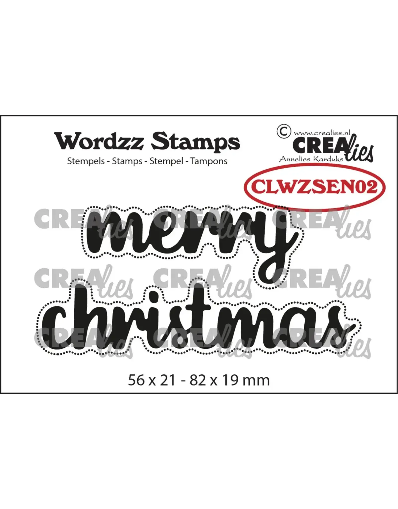 CRAFTLINES CRAFTLINES CREALIES WORDZZ MERRY CHRISTMAS CLEAR STAMP SET