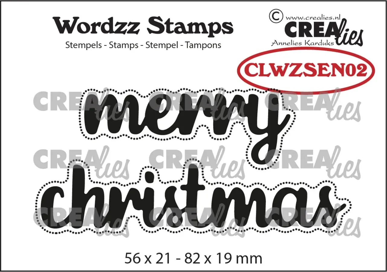 CREALIES CRAFTLINES CREALIES WORDZZ MERRY CHRISTMAS CLEAR STAMP SET