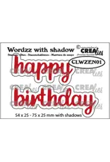 CRAFTLINES CRAFTLINES CREALIES WORDZZ HAPPY BIRTHDAY SHADOW DIE
