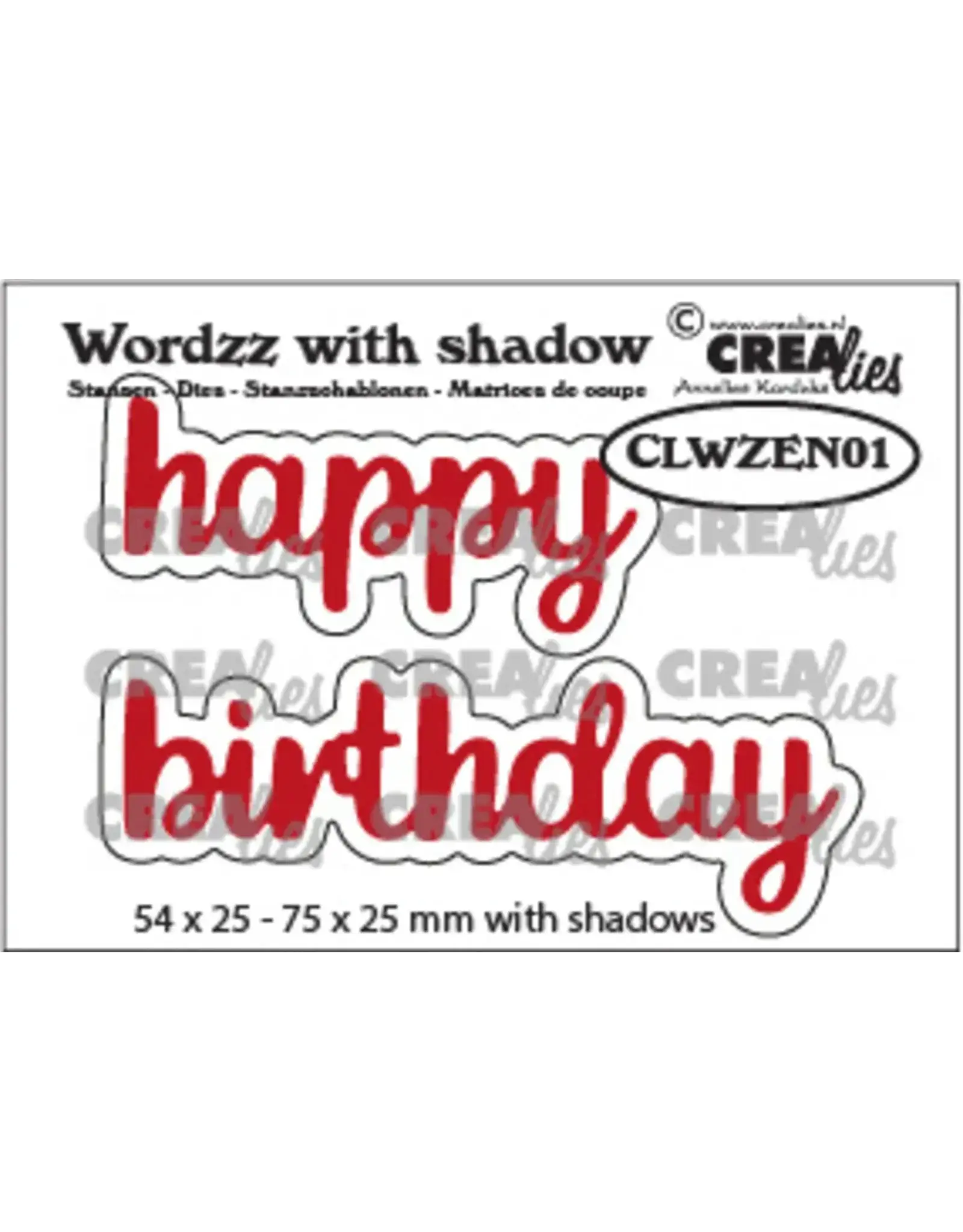 CRAFTLINES CRAFTLINES CREALIES WORDZZ HAPPY BIRTHDAY SHADOW DIE