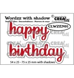 CRAFTLINES CRAFTLINES CREALIES WORDZZ HAPPY BIRTHDAY SHADOW DIE