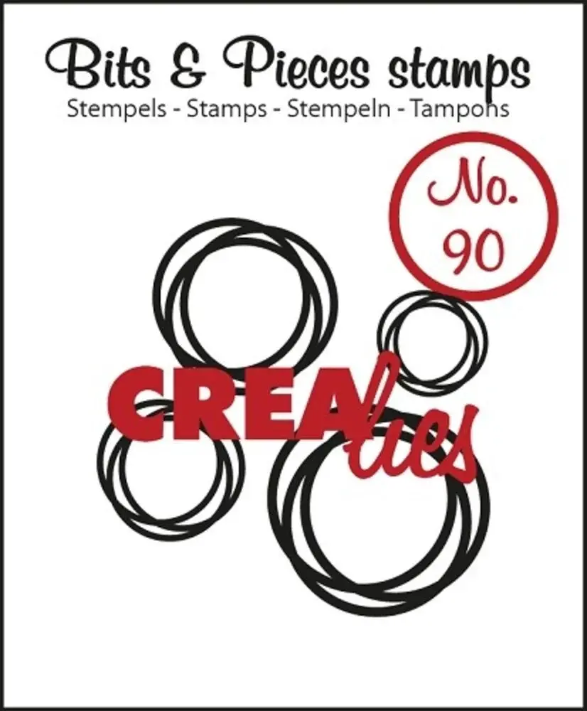 CREALIES CRAFTLINES CREALIES BITS & PIECES INTERTWINED CIRCLES CLEAR STAMP SET