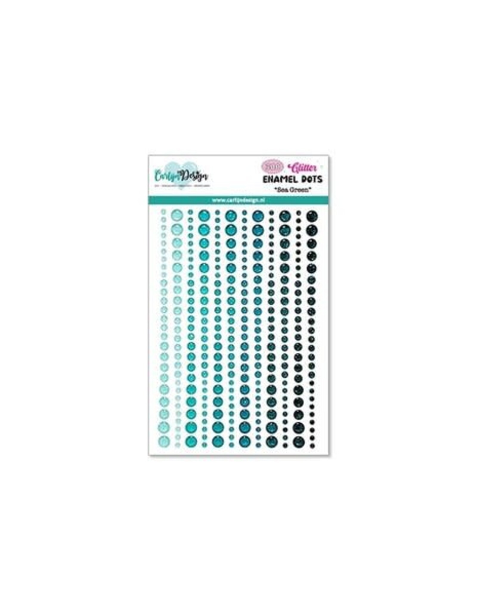 CREALIES CRAFTLINES SEA GREEN GLITTER ENAMEL DOTS