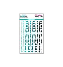 CREALIES CRAFTLINES SEA GREEN GLITTER ENAMEL DOTS