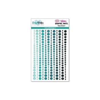 CREALIES CRAFTLINES SEA GREEN GLITTER ENAMEL DOTS