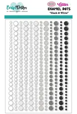 CRAFTLINES CRAFTLINES BASICS BLACK & WHITE GLITTER ENAMEL DOTS