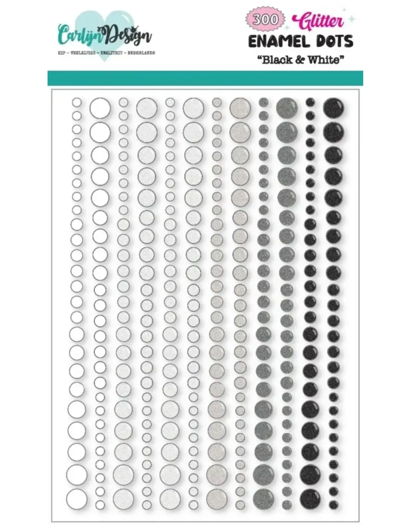 CRAFTLINES CRAFTLINES BASICS BLACK & WHITE GLITTER ENAMEL DOTS