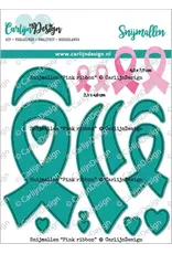 CREALIES CRAFTLINES CARLIJN DESIGN PINK RIBBON DIE SET