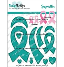 CREALIES CRAFTLINES CARLIJN DESIGN PINK RIBBON DIE SET