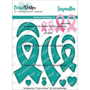 CREALIES CRAFTLINES CARLIJN DESIGN PINK RIBBON DIE SET