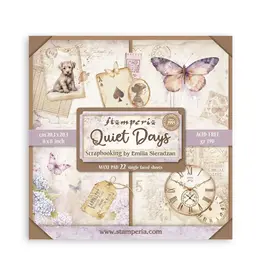 STAMPERIA STAMPERIA QUIET DAYS MAXI PAD 8x8 PAPER PACK 22 SINGLE FACED SHEETS
